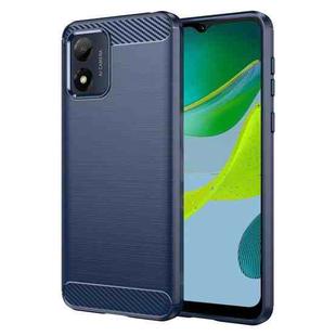 For Motorola Moto E13 Brushed Texture Carbon Fiber TPU Phone Case(Blue)