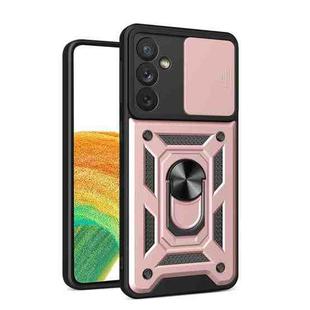 For Samsung Galaxy A34 5G Sliding Camera Cover Design Phone Case(Rose Gold)