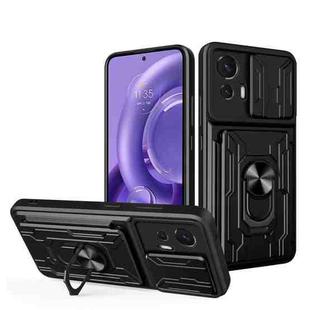 For Motorola Moto Edge 30 Neo Sliding Camshield Card Phone Case(Black)