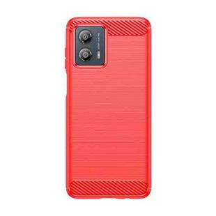 For Motorola Moto G53 Brushed Texture Carbon Fiber TPU Phone Case(Red)