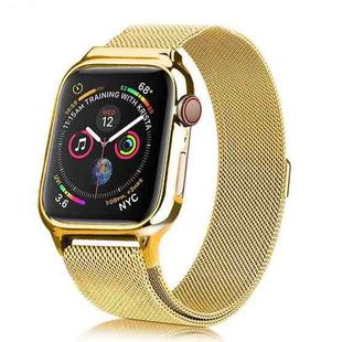 Milanese Loop Magnetic Stainless Steel Watch Band With Frame for Apple Watch Series 4 / 5 40mm(Gold)