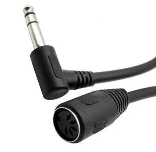 JUNSUNMAY 6.35mm 1/4 inch Male to Female 5 Pin MIDI Audio Stero Adapter, Cable Length: 20cm