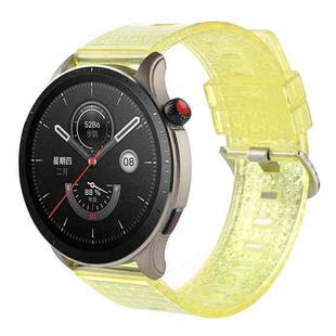 For Huawei Watch Buds 22mm Transparent Shiny Diamond TPU Watch Band(Yellow)