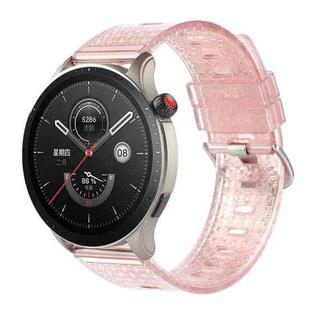 For Huawei Watch GT 2e 22mm Transparent Shiny Diamond TPU Watch Band(Pink)