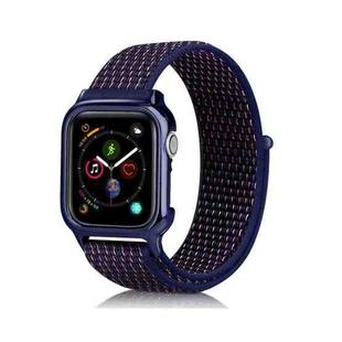 Simple Fashion Nylon Watch Band with Frame for Apple Watch Series 5 & 4 40mm(Indigo)
