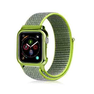 Simple Fashion Nylon Watch Band with Frame for Apple Watch Series 5 & 4 40mm(Gleaming Yellow)