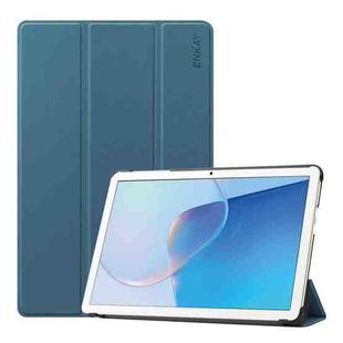 For Huawei MatePad SE 10.1 ENKAY 3-fold Stand Custer Leather Smart Tablet Case(Dark Green)
