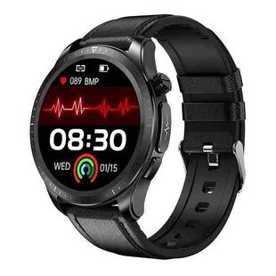 E420 1.39 inch Color Screen Smart Watch,Leather Strap,Support Heart Rate Monitoring / Blood Pressure Monitoring(Black)