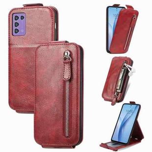 For ZTE Libero 5G III Zipper Wallet Vertical Flip Leather Phone Case(Red)