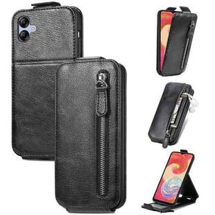 For Samsung Galaxy A04e Zipper Wallet Vertical Flip Leather Phone Case(Black)