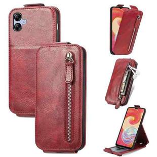 For Samsung Galaxy A04e Zipper Wallet Vertical Flip Leather Phone Case(Red)
