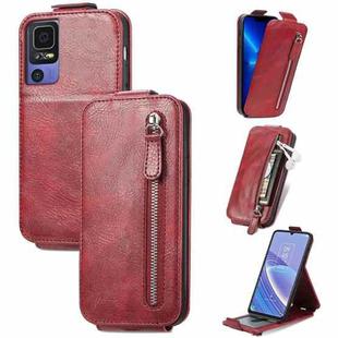 For TCL 40 SE Zipper Wallet Vertical Flip Leather Phone Case(Red)