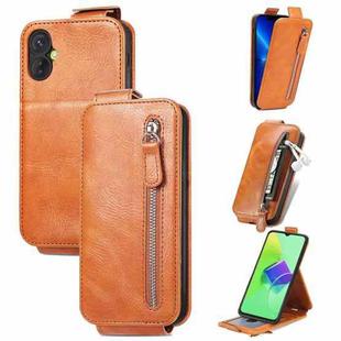 For Tecno Spark 9 Pro Zipper Wallet Vertical Flip Leather Phone Case(Brown)