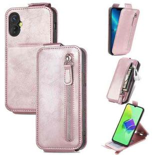 For Tecno Spark 9 Pro Zipper Wallet Vertical Flip Leather Phone Case(Rose Gold)