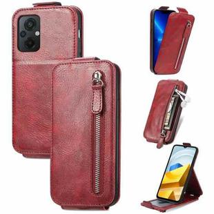 For Xiaomi Redmi Note 12 Zipper Wallet Vertical Flip Leather Phone Case(Red)