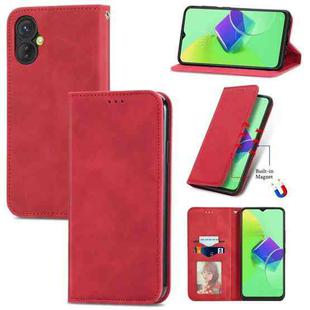 For Tecno Spark 9 Pro Retro Skin Feel Magnetic Flip Leather Phone Case(Red)