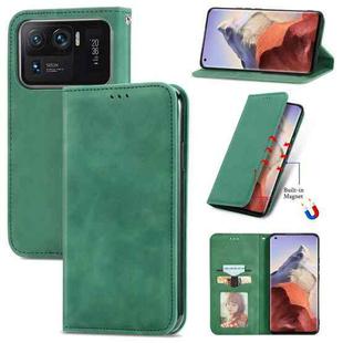 For Xiaomi Mi 11 Ultra Retro Skin Feel Magnetic Flip Leather Phone Case(Green)