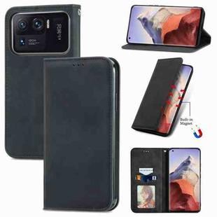 For Xiaomi Mi 11 Ultra Retro Skin Feel Magnetic Flip Leather Phone Case(Black)