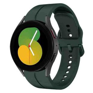 For Samsung Galaxy Watch5 40mm 20mm Loop Silicone Watch Band(Dark Green)