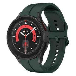 For Samsung Galaxy Watch5 Pro 45mm 20mm Loop Silicone Watch Band(Dark Green)