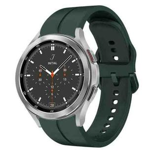 For Samsung  Galaxy Watch 4 Classic 46mm 20mm Loop Silicone Watch Band(Dark Green)