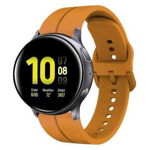 For Samsung Galaxy Watch Active 2 40mm 20mm Loop Silicone Watch Band(Amber Yellow)
