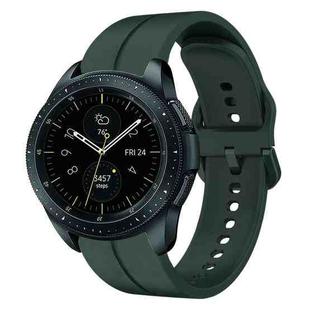 For Samsung Galaxy Watch 42mm 20mm Loop Silicone Watch Band(Dark Green)