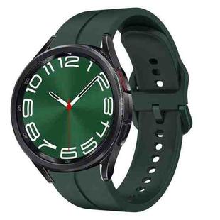 For Samsung Galaxy Watch 6 Classic 43mm 20mm Loop Silicone Watch Band(Dark Green)