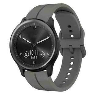For Garmin Vivomove Sport 20mm Loop Silicone Watch Band(Dark Grey)