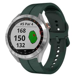 For Garmin Approach S40 20mm Loop Silicone Watch Band(Dark Green)