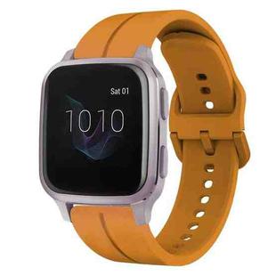 For Garmin Venu SQ 20mm Loop Silicone Watch Band(Amber Yellow)