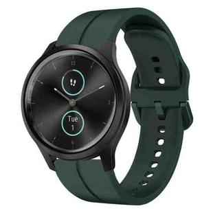 For Garminmove Style 20mm Loop Silicone Watch Band(Dark Green)