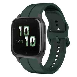 For Garmin Forerunner Sq2 20mm Loop Silicone Watch Band(Dark Green)