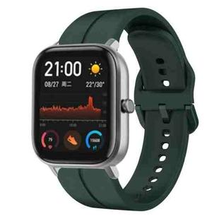 For Amazfit GTS 20mm Loop Silicone Watch Band(Dark Green)