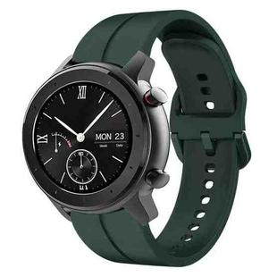 For Amazfit GTR 42MM 20mm Loop Silicone Watch Band(Dark Green)