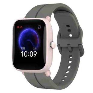 For Amazfit Pop Pro 20mm Loop Silicone Watch Band(Dark Grey)