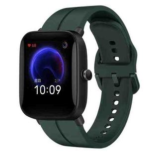 For Amazfit Pop 20mm Loop Silicone Watch Band(Dark Green)