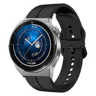 For Huawei Watch GT3 Pro 43mm 20mm Loop Silicone Watch Band(Black)