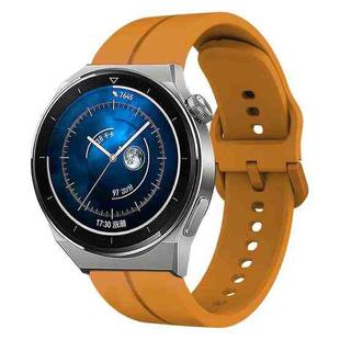 For Huawei Watch GT3 Pro 43mm 20mm Loop Silicone Watch Band(Amber Yellow)