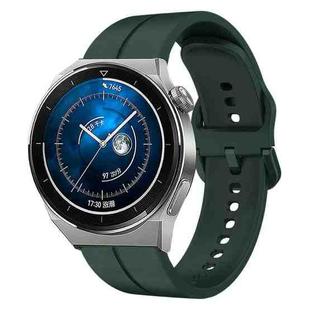For Huawei Watch GT3 Pro 43mm 20mm Loop Silicone Watch Band(Dark Green)