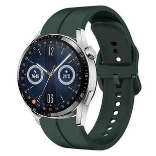 For Huawei Watch GT3 42mm 20mm Loop Silicone Watch Band(Dark Green)