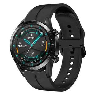 For Huawei Watch GT2 42mm 20mm Loop Silicone Watch Band(Black)