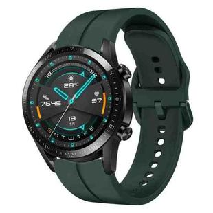 For Huawei Watch GT2 42mm 20mm Loop Silicone Watch Band(Dark Green)