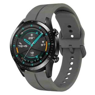 For Huawei Watch GT2 42mm 20mm Loop Silicone Watch Band(Dark Grey)