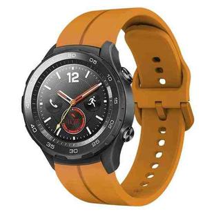For Huawei Watch 2 20mm Loop Silicone Watch Band(Amber Yellow)