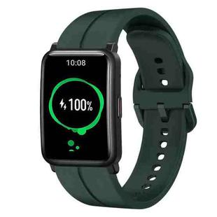 For Honor Watch ES 20mm Loop Silicone Watch Band(Dark Green)