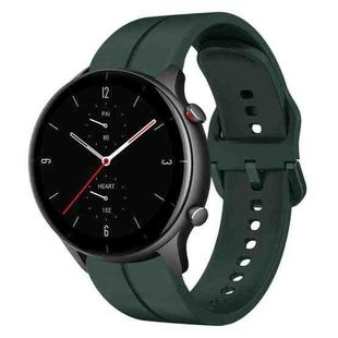 For Amazfit GTR 2e 22mm  Loop Silicone Watch Band(Dark Green)