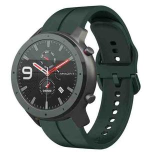 For Amazfit GTR 47mm 22mm  Loop Silicone Watch Band(Dark Green)