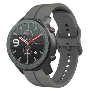 For Amazfit GTR 47mm 22mm  Loop Silicone Watch Band(Dark Grey)