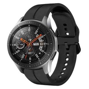 For Samsung Galaxy Watch 46mm 22mm Loop Silicone Watch Band(Black)